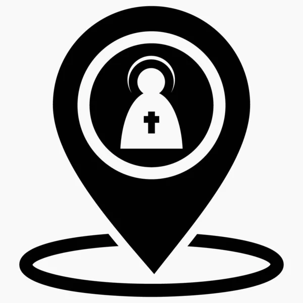Location Church Point Interest Map Monuments Gps Vector Icon — Vetor de Stock