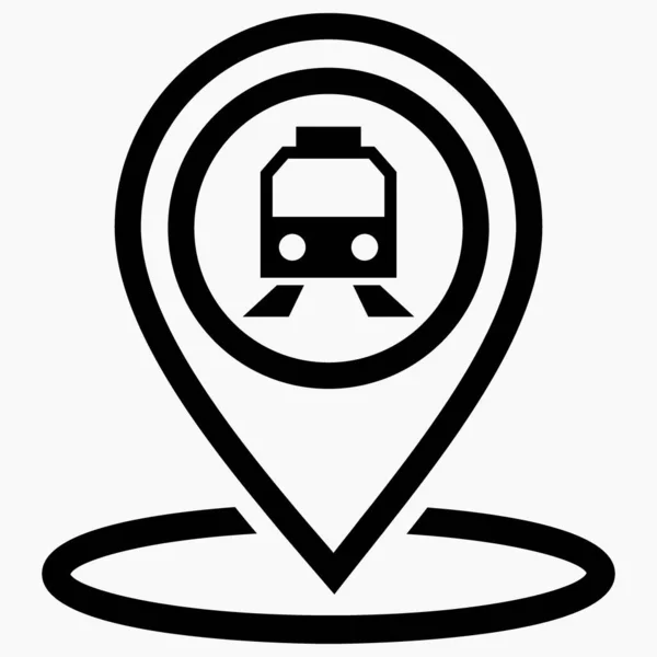 Transportation Location Icon Public Transport Station Location Tram Train Metro — Image vectorielle