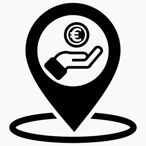 Place Payment Euros Sale Euros Euro Exchange Office Vector Icon — Wektor stockowy