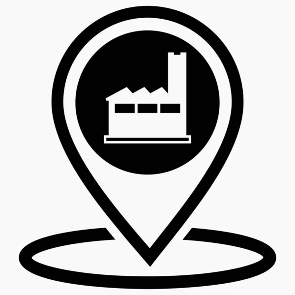Factory Location Icon Factory Picture Dirty Production Exhausts Atmosphere Vector — стоковый вектор