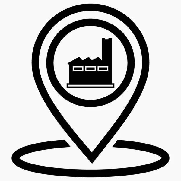 Factory Location Icon Factory Picture Dirty Production Exhausts Atmosphere Vector — стоковый вектор