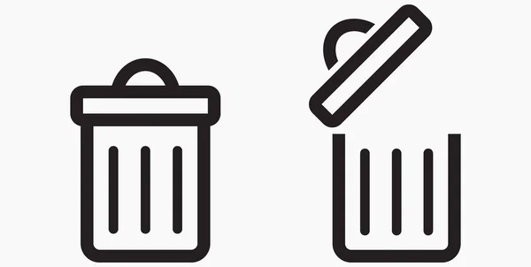 Trash Can Icon Delete Files Waste Recycling Vector Icon — Stok Vektör