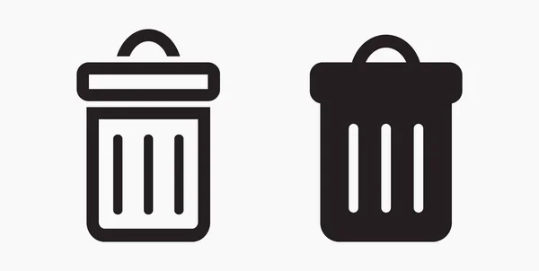 Trash Can Icon Delete Files Waste Recycling Vector Icon — Stok Vektör