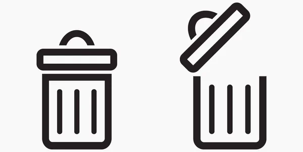 Trash Can Icon Delete Files Waste Recycling Vector Icon — ストックベクタ