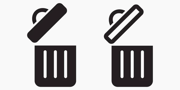 Trash Can Icon Delete Files Waste Recycling Vector Icon —  Vetores de Stock