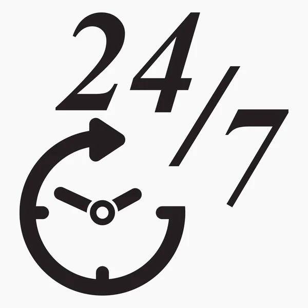 Opening Hours Clock Reception Hours Day Clock Numerals Vector Icon — Vettoriale Stock