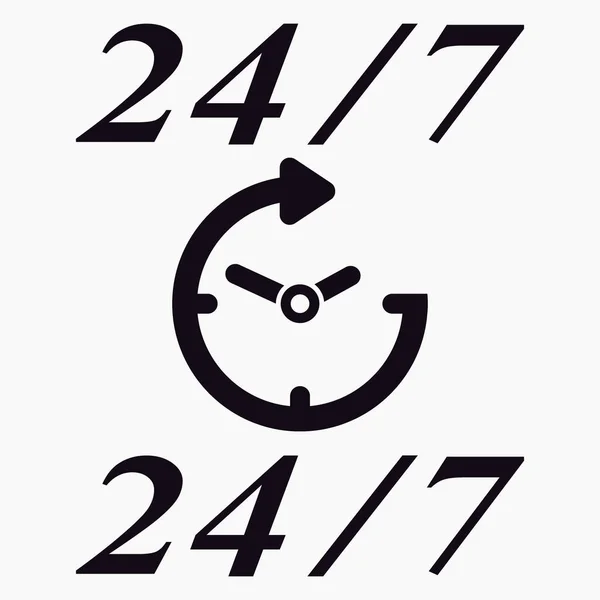 Opening Hours Clock Reception Hours Day Clock Numerals Vector Icon — Vettoriale Stock