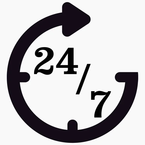 Opening Hours Clock Reception Hours Day Clock Numerals Vector Icon — Vettoriale Stock