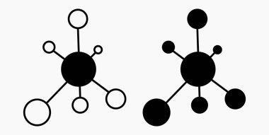 Vector concept network icon. Social network. Molecule. Data transfer. Remote access. 