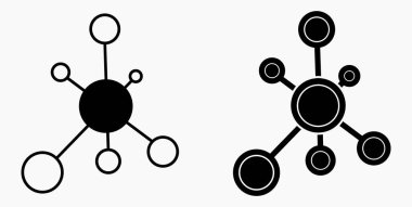 Vector concept network icon. Social network. Molecule. Data transfer. Remote access. 