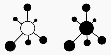 Vector concept network icon. Social network. Molecule. Data transfer. Remote access. 