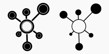 Vector network icon. Social network. Molecule. Data transfer. Remote access. 