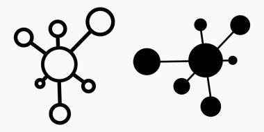 Vector concept network icon. Social network. Molecule. Data transfer. Remote access. 