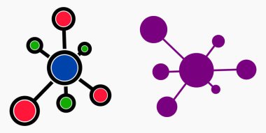 Vektör konsept ağ simgesi. Sosyal ağ. Molekül. Veri transferi. Uzaktan erişim. 