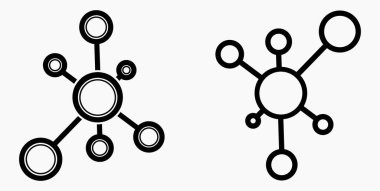 Vector network icon. Social network. Molecule. Data transfer. Remote access. 
