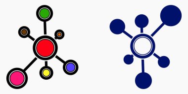 Yeni vektör konsepti ağ simgesi. İnsanları birbirine bağlamak. Ağ yapılandırması. Bilgi aktarımı. Vektör simgesi.