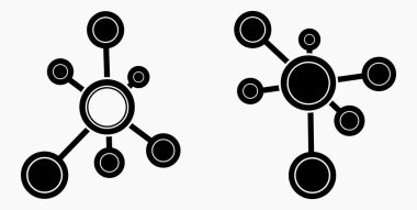 Vektör konsept ağ simgesi. Sosyal ağ. Molekül. Veri transferi. Uzaktan erişim. 