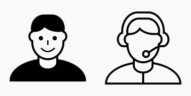 Danışman asistanıyım. Danışman. Danışman. Danışman. Danışman. Danışman. - Asistanım. Operatör. Vektör simgesi.