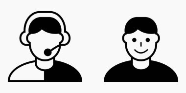 Danışman asistanıyım. Danışman. Danışman. Danışman. Danışman. Danışman. - Asistanım. Operatör. Vektör simgesi.