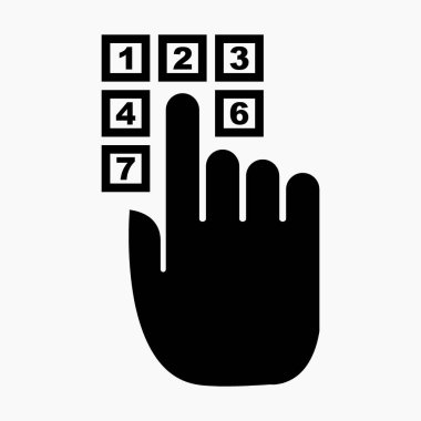 El arama kodu. Kodu giriyorum. Gizli kodu ayarlıyorum. Web siteleri ve mobil minimal düz tasarım için ticari satır vektör simgesi.