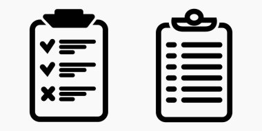 Simge listesi, çizelge, çizelge, kayıt, rulo, katalog, kaydırma, bil, takvim, ajanda, isim listesi, boncuk, katalog. Vektör simgesi.