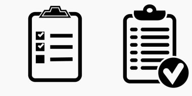 Simge listesi, çizelge, çizelge, kayıt, rulo, katalog, kaydırma, bil, takvim, ajanda, isim listesi, boncuk, katalog. Vektör simgesi.