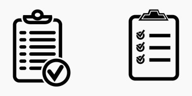 Simge listesi, çizelge, çizelge, kayıt, rulo, katalog, kaydırma, bil, takvim, ajanda, isim listesi, boncuk, katalog. Vektör simgesi.