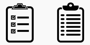 Simge listesi, çizelge, çizelge, kayıt, rulo, katalog, kaydırma, bil, takvim, ajanda, isim listesi, boncuk, katalog. Vektör simgesi.