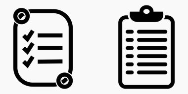 Simge listesi, liste, çizelge, kayıt. Katalog ya da kaydırma etiketi. Bil ya da takvim. Nomenklature, boncuklar, şaplaklar. Vektör simgesi.