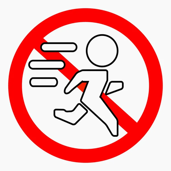 Icon Walk Movement Prohibition Pedestrian Stand Cross Run Walk Carefully — Vettoriale Stock