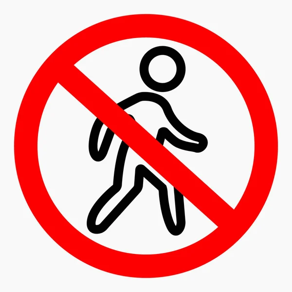 Icon Walk Movement Prohibition Pedestrian Stand Cross Run Walk Carefully — Stockvector