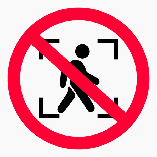 Icon Walk Movement Prohibition Pedestrian Stand Cross Run Walk Carefully — Vettoriale Stock