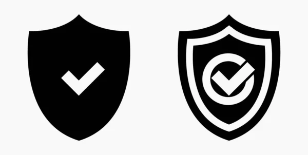 Ícone Proteção Com Garantia Protecção Serviço Escudo Com Sinal Ícone — Vetor de Stock
