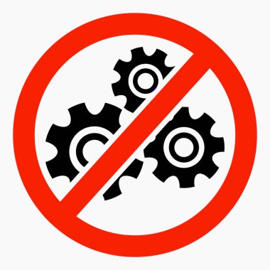 Onarma. Ayarlar yok. Simge yasaklama teçhizatı. Alışveriş arabası uygulama ve bilgi grafiği için minimal düz doğrusal simgeyi izole etti. 