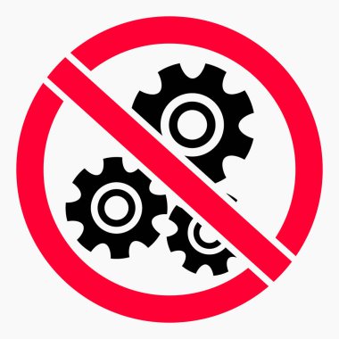 Onarma. Ayarlar yok. Simge yasaklama teçhizatı. Alışveriş arabası uygulama ve bilgi grafiği için minimal düz doğrusal simgeyi izole etti. 