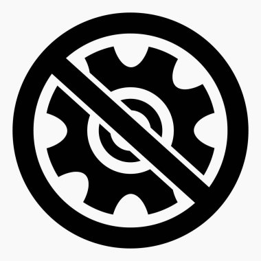 Onarma. Ayarlar yok. Simge yasaklama teçhizatı. Alışveriş arabası uygulama ve bilgi grafiği için minimal düz doğrusal simgeyi izole etti. 