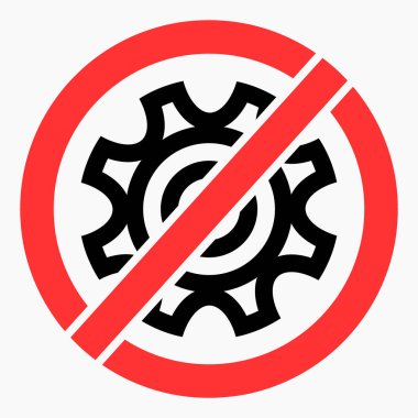 Onarma. Ayarlar yok. Simge yasaklama teçhizatı. Alışveriş arabası uygulama ve bilgi grafiği için minimal düz doğrusal simgeyi izole etti. 