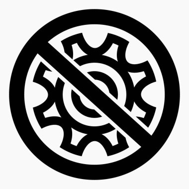 Onarma. Ayarlar yok. Simge yasaklama teçhizatı. Alışveriş arabası uygulama ve bilgi grafiği için minimal düz doğrusal simgeyi izole etti. 