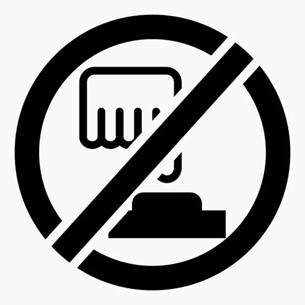 Ícone Proibição Para Pressionar Botão Não Toque Ícone Vetor Linha —  Vetores de Stock
