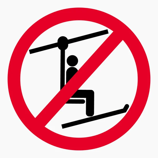 Ski Lift Icon Working Ski Lift Closed Skiers Ski Slope — ストックベクタ
