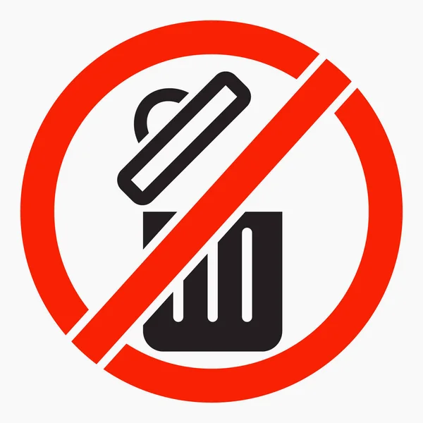 Keine Müll Ikone Kein Mülleimer Symbol Den Mülleimer Nicht Öffnen — Stockvektor