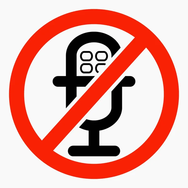 Quiet Stop Sound Loud Microphone Don Speak Vector Icon — Archivo Imágenes Vectoriales