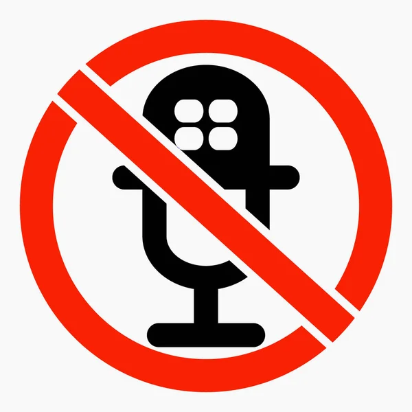 Quiet Stop Sound Loud Microphone Don Speak Vector Icon — Archivo Imágenes Vectoriales