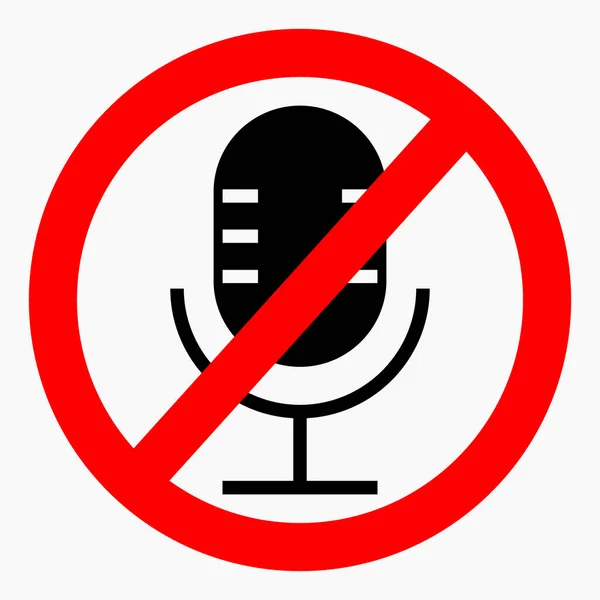 Quiet Stop Sound Loud Microphone Don Speak Vector Icon — Archivo Imágenes Vectoriales