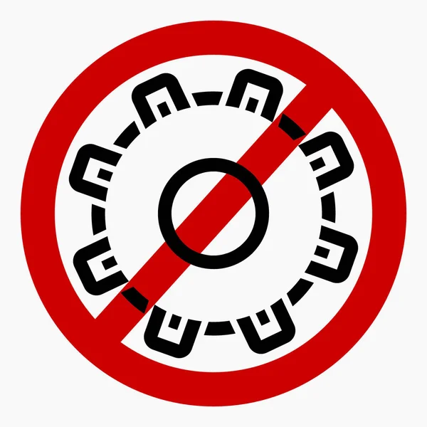 Gear Icon Crossed Out Red Circle Repair Ban Exploit Mechanisms — ストックベクタ