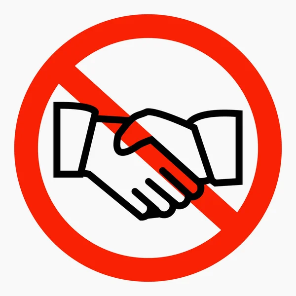 Handschlagverbot Kein Freundschaftszeichen Keine Beziehung Gibt Keine Interaktion Vektorsymbol — Stockvektor