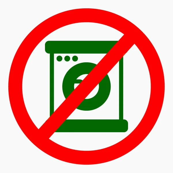 Automatisches Waschstopp Symbol Maschinenwäsche Verboten Die Waschmaschine Kann Nicht Benutzt — Stockvektor