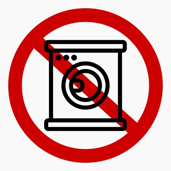 Automatic Wash Stop Icon Machine Wash Prohibited Washing Machine Cannot — Stock Vector