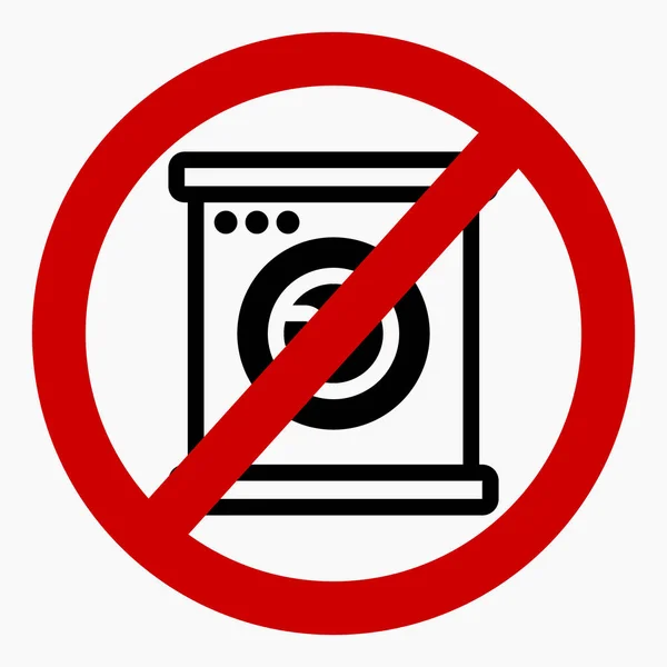 Automatische Afwasstop Icoon Machinewas Verboden Wasmachine Kan Niet Worden Gebruikt — Stockvector