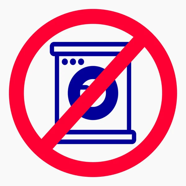 Automatische Afwasstop Icoon Machinewas Verboden Wasmachine Kan Niet Worden Gebruikt — Stockvector